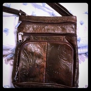 Leather cross body purse